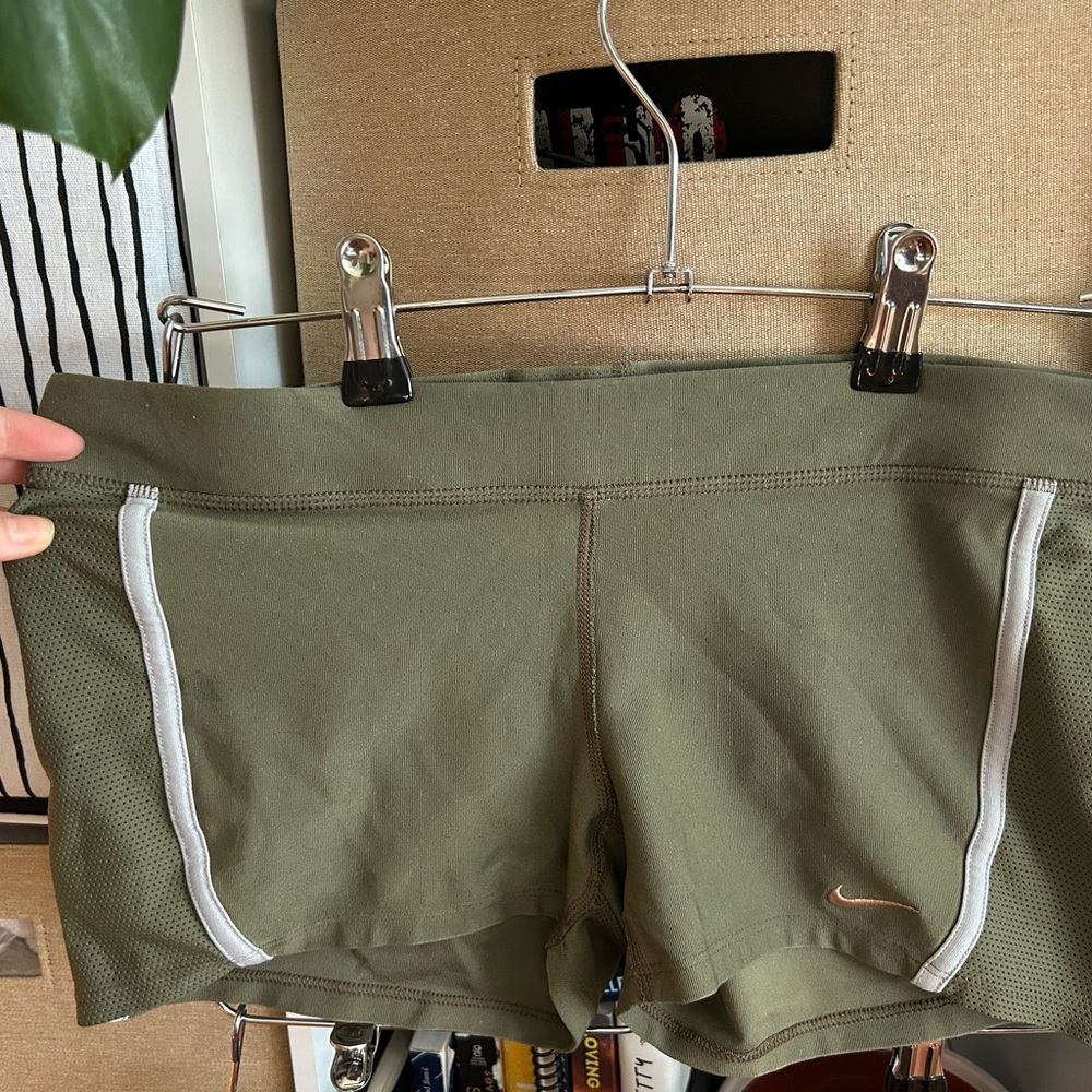 Nike Khaki Green Shorts with White Trim
